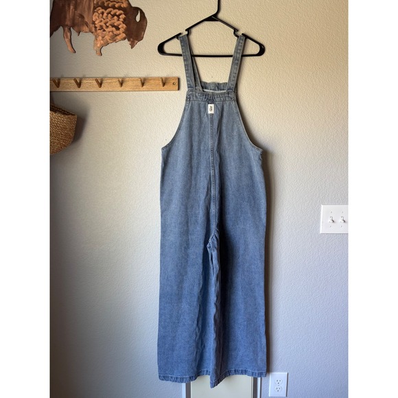 Cotton On Denim - Light Wash Denim Wide Leg Overalls
